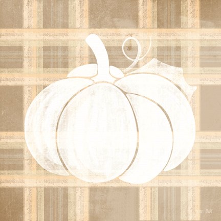 Framed Plaid Pumpkin I Print