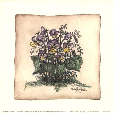 Framed Mixe Pansies Print