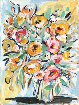 Framed Abstract Florals Print