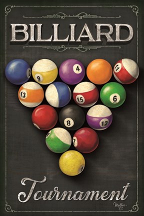 Framed Billiards Tournament Print