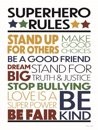 Framed Superhero Rules Print