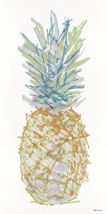 Framed Sketchy Pineapple 1 Print