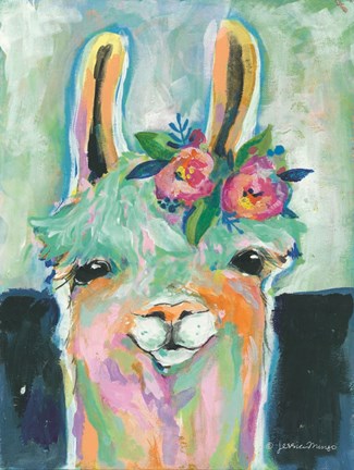 Framed Happy Llama Print