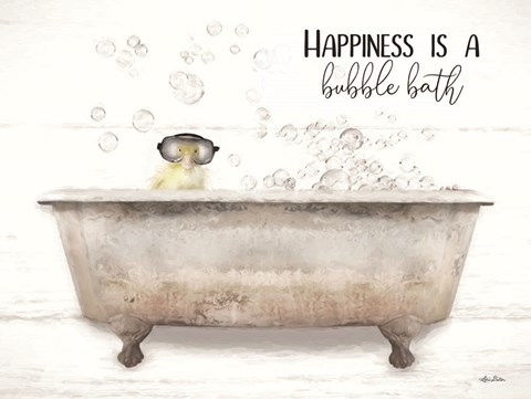 Framed Happiness Bubble Bath Print