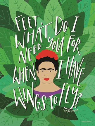 Framed Frida - Wings to Fly Print