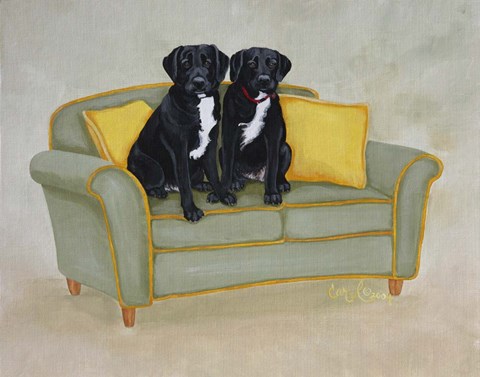 Framed Labs on Green Print