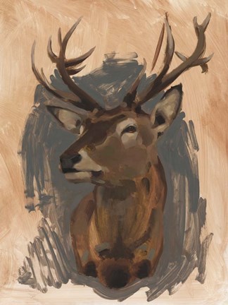 Framed Red Deer Stag II Print