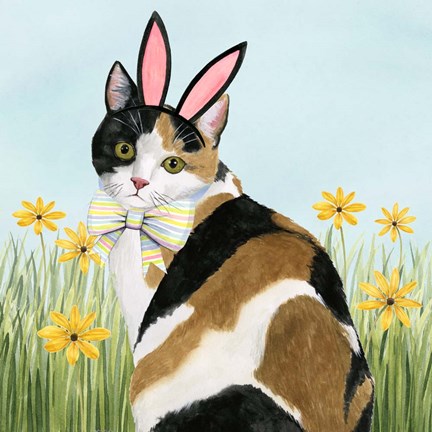 Framed Easter Cats I Print
