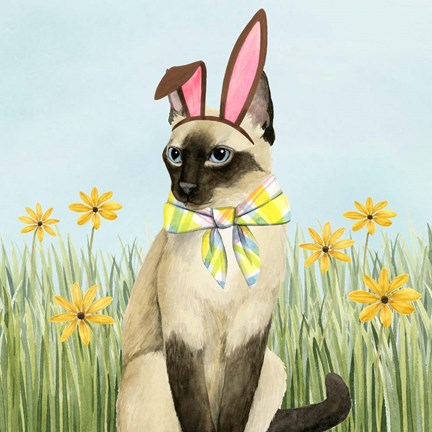 Framed Easter Cats II Print