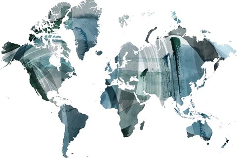 Framed World Wash Print