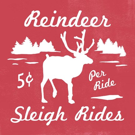 Framed Reindeer Rides II Print