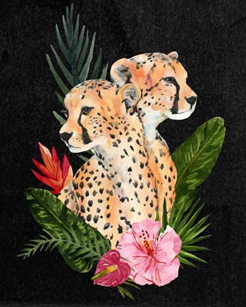 Framed Cheetah Bouquet II Print