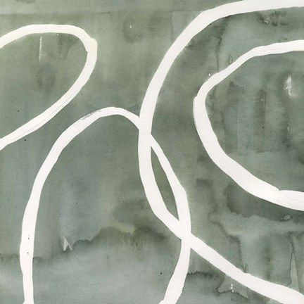 Framed Moss Swirl I Print