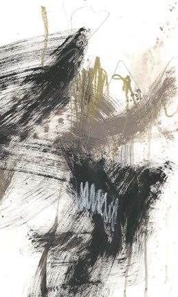 Framed Black, Gold &amp; Taupe II Print