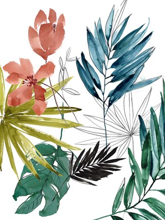 Framed Tropical Composition I Print