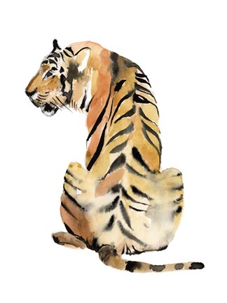 Framed Sitting Tiger II Print