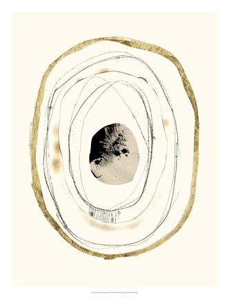 Framed Paper, Gold &amp; Smoke I Print