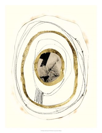 Framed Paper, Gold &amp; Smoke II Print