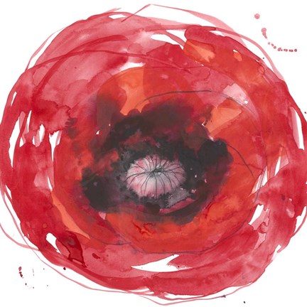 Framed Kinetic Poppy I Print