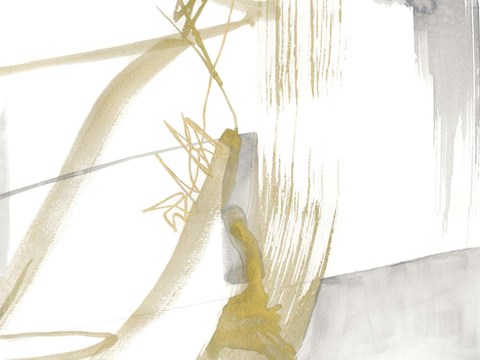Framed Gold &amp; Grey Exploration VI Print