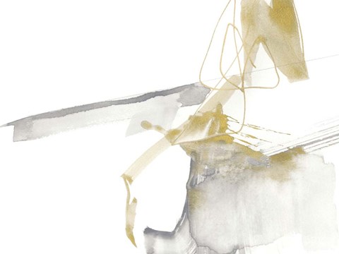 Framed Gold &amp; Grey Exploration VII Print