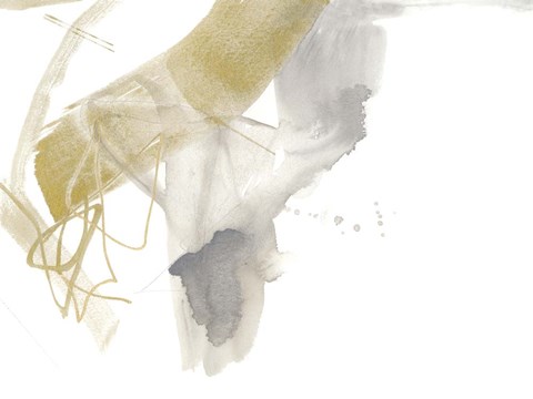 Framed Gold &amp; Grey Exploration IX Print