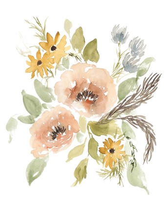 Framed Late Summer Flowers II Print