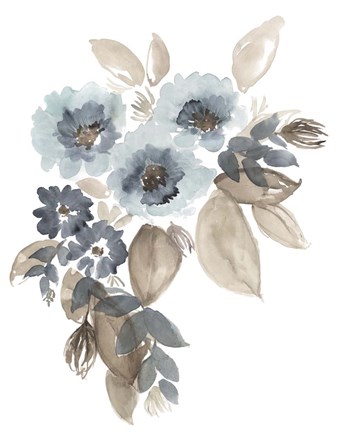 Framed Blue &amp; Chocolate Cascade II Print