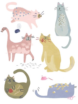 Framed Cat Squad IV Print