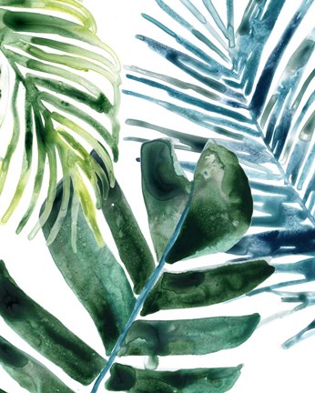 Framed Tropical Leaf Medley I Print