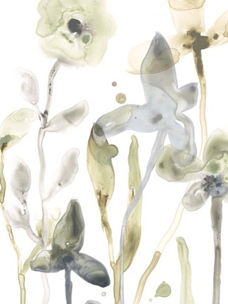 Framed Stone Moss Stems III Print