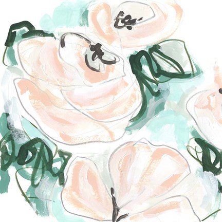 Framed Floral Rhythm I Print