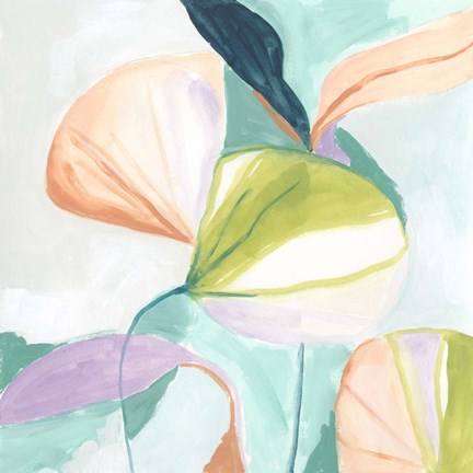 Framed Fan Flowers II Print