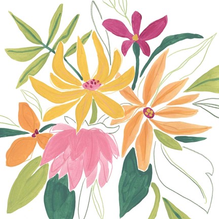 Framed Tutti Frutti Floral II Print