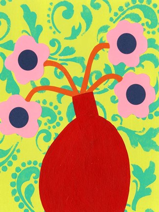 Framed Graphic Vase VI Print