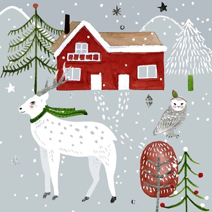 Framed Stars &amp; Snowflakes II Print