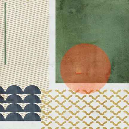 Framed Soleil Rouge V Print