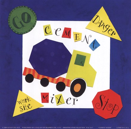 Framed Cement Mixer Print