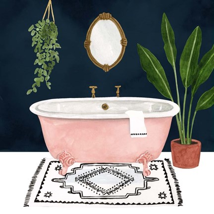 Framed Boho Bath II Print