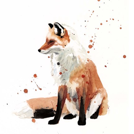 Framed Watercolor Fox I Print