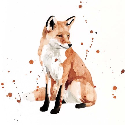 Framed Watercolor Fox II Print