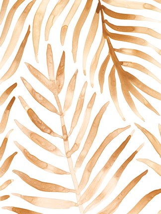 Framed Rattan Leaves II Print