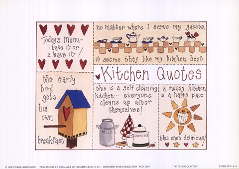 Framed Kitchen Quotes Print