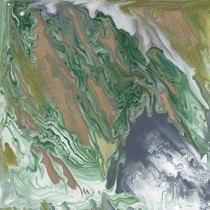 Framed Verdant Swirl I Print