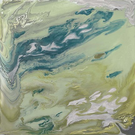 Framed Verdant Swirl II Print