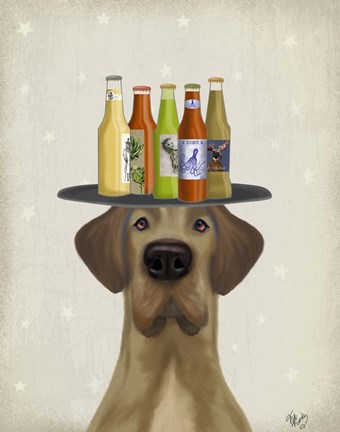 Framed Great Dane Tan Beer Lover Print