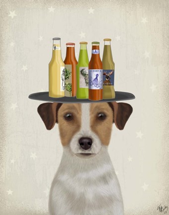 Framed Jack Russell Beer Lover Print