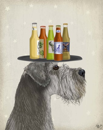 Framed Schnauzer Grey Beer Lover Print