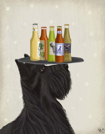 Framed Scottish Terrier Beer Lover Print