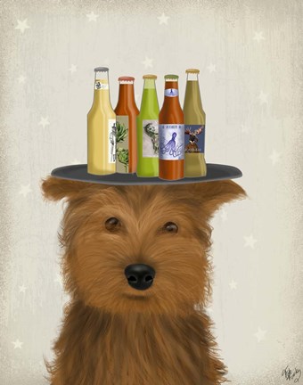 Framed Yorkshire Terrier Beer Lover Print